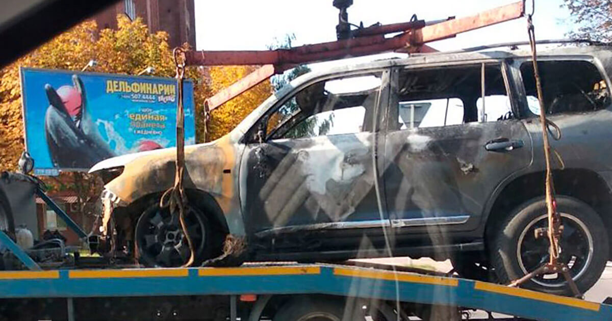 У Мінску згарэла машына старшыні камітэта судовых экспертыз