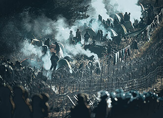 Migrants at the Belarusian-Polish border. Wednesday