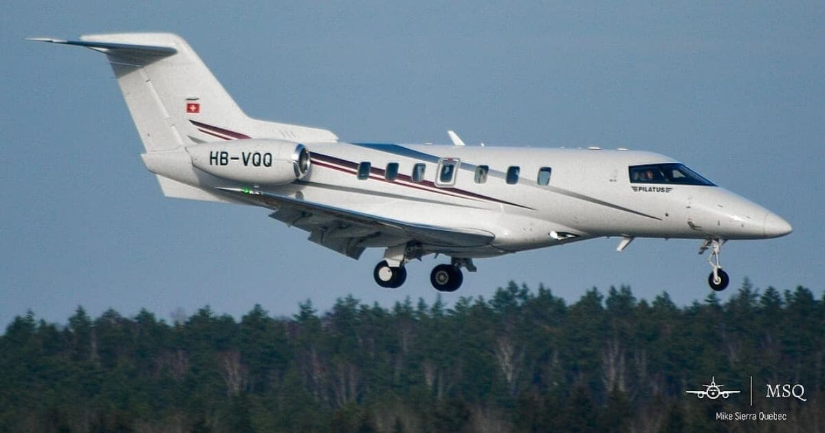В Беларусь прилетал новый самолет швейцарского производителя бизнес-джетов Pilatus
