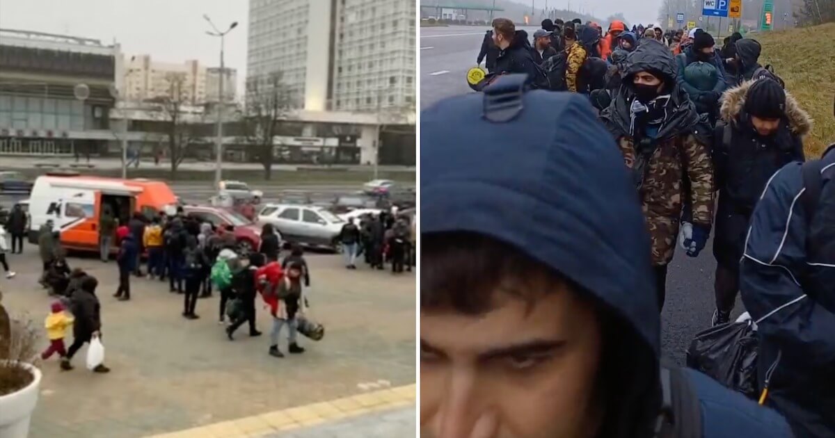 Беларусские силовики привели к границе Польши новую колонну мигрантов