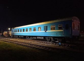 A repair train derailed near Lida