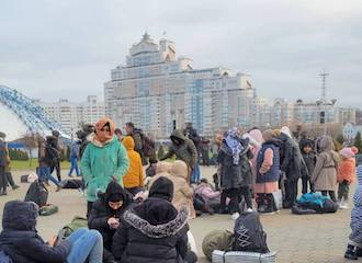 Migrants at the Belarusian-Polish border. Thursday