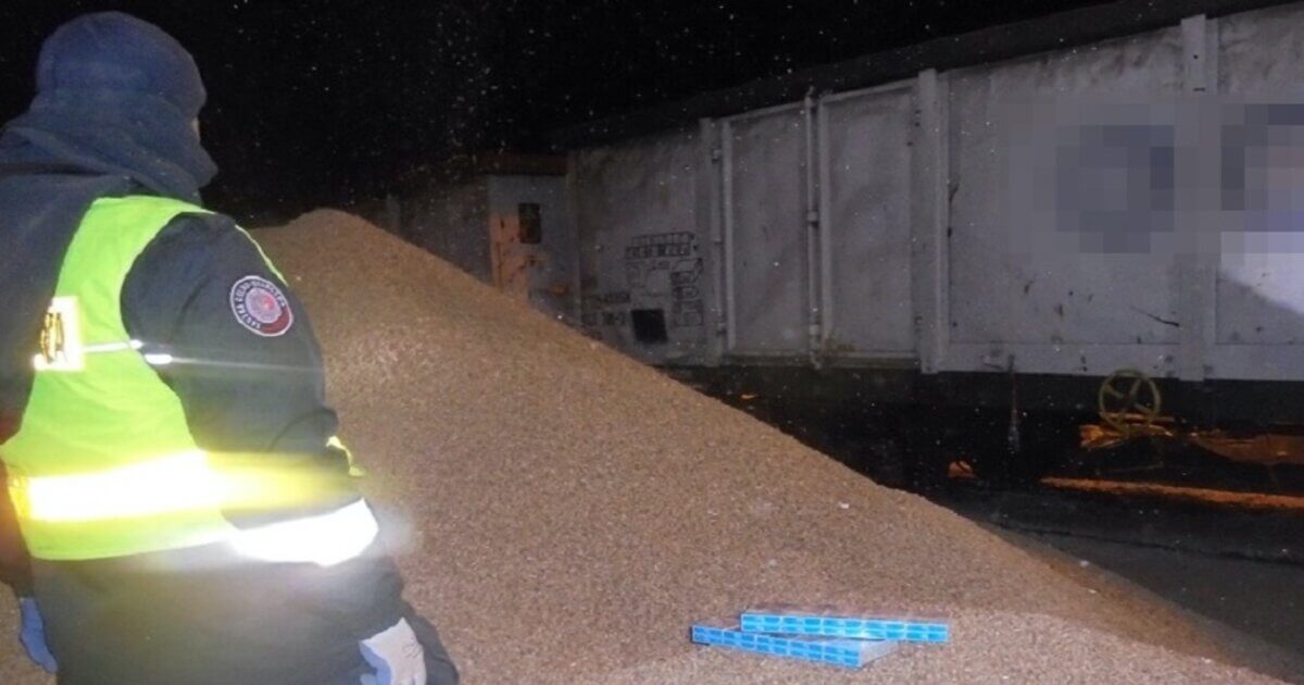 Polish customs officers found cigarettes in a freight train from Belarus