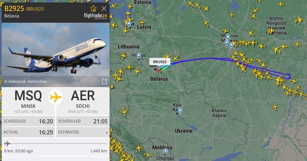 Рейс Белавиа Минск-Сочи развернулся на полпути и вернулся в Минск