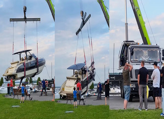 На Минском море уронили катер стоимость от €240 000