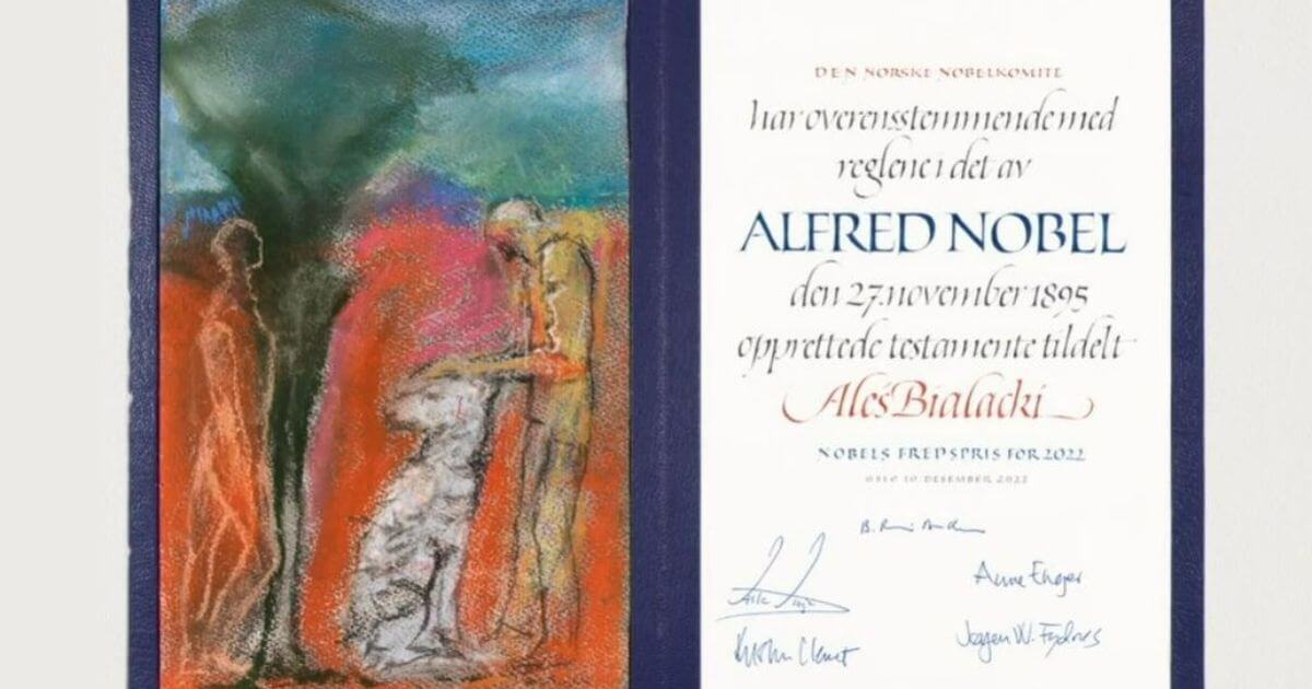 Алесь Бяляцкі ўзнагароджаны Нобелеўскай прэміяй міру 2022 года
