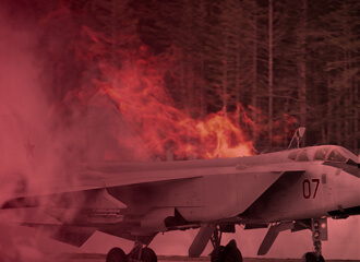 Беларускі Гаюн: У Мачулішчах загарэўся МіГ-31К ВКС РФ