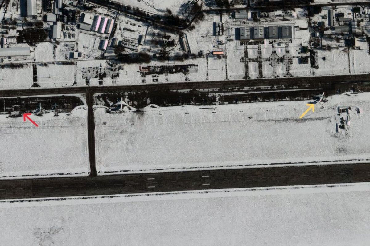 Появился первый спутниковый снимок аэродрома «Мачулищи» после инцидента