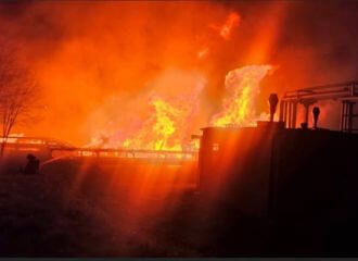 Недалёка ад мінскай ЦЭЦ-4 адбыўся пажар на тэрыторыі парнікова-цяплічнага камбіната