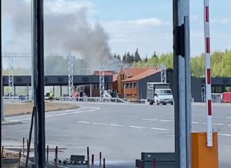 Временно закрыт погранпереход Мядининкай на границе Беларусь — Литва: там был пожар