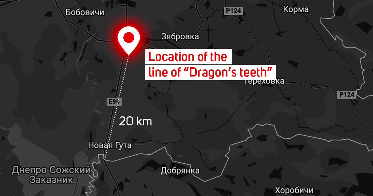 Anti-tank fortifications appeared near Homiel