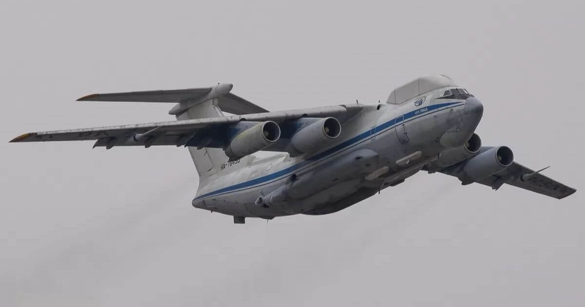 Il-76 of the Russian Aerospace Forces flew from Machulishchy to Tver