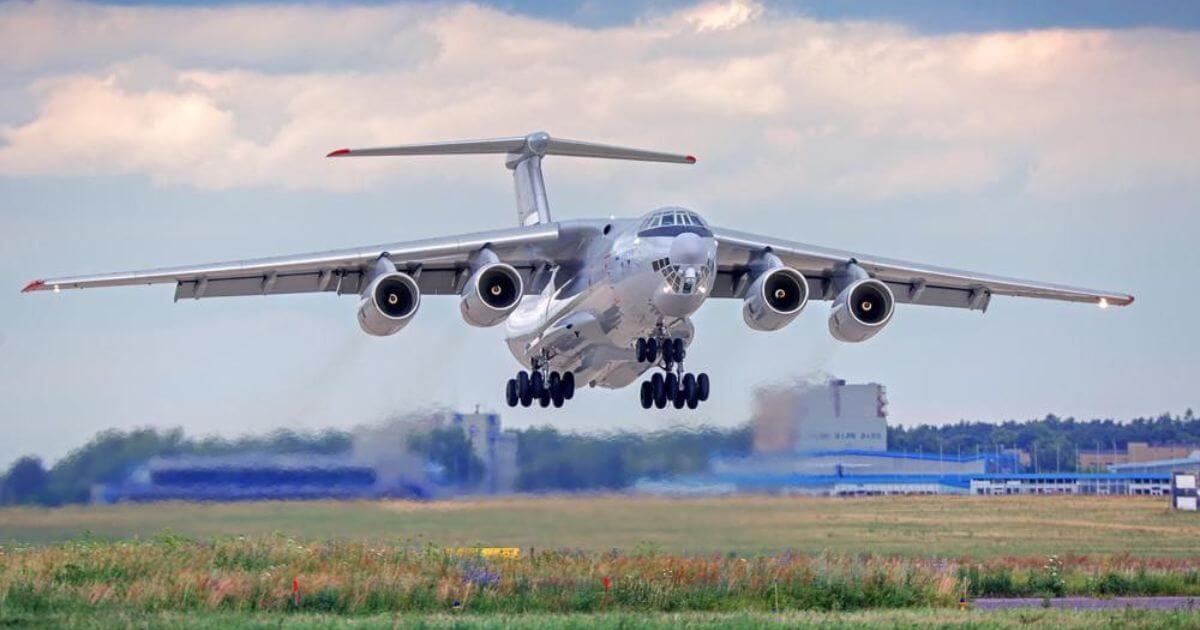Il-76 of the Russian Aerospace Forces has just arrived at Machulishchy airfield from Russia