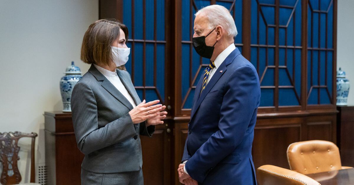 Sviatlana Tsikhanouskaya is meeting with Joe Biden