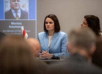 «Гэта ўзнагарода для мільёнаў беларусаў, якія плацяць самую вялікую цану за волю і дэмакратыю»: Святлана Ціханоўская – на ўручэнні прэміі NED Democracy Medal