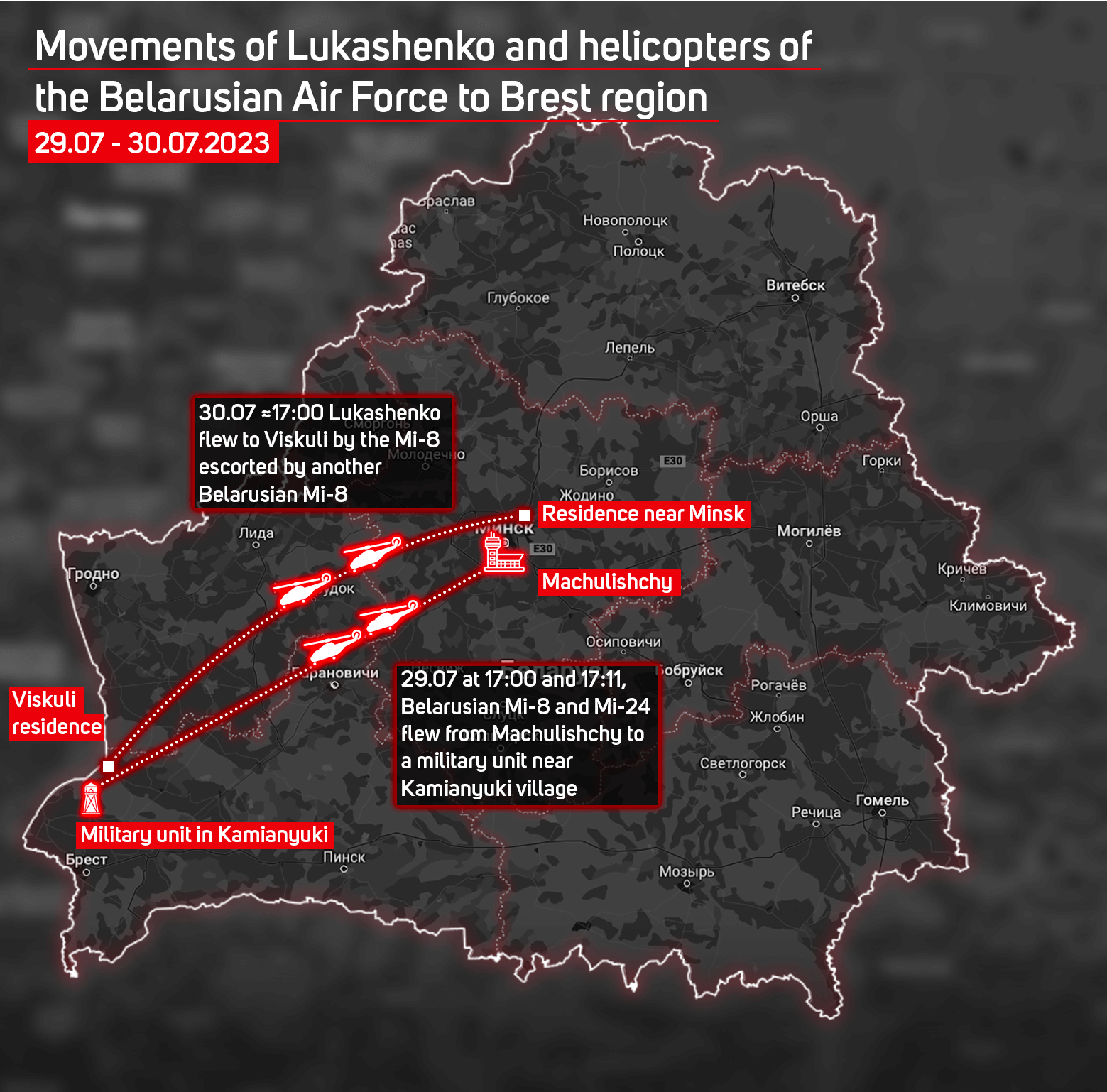 Belarusian helicopters flew into Poland, and Lukashenko has been in Viskuli for 3 days: what’s going on at the Polish border?