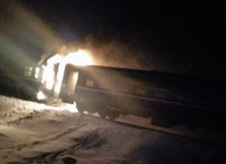 Электричка «Минск-Пуховичи» загорелась во время движения