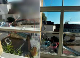 Ночью побили окна в Центре беларусской культуры в Вильнюсе